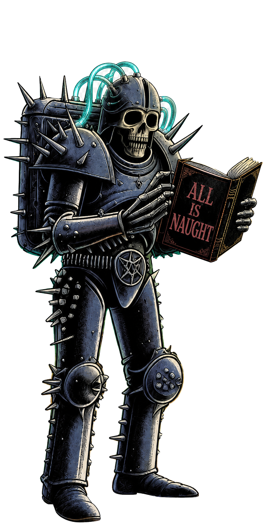 The Reader holding open the book ALL IS NAUGHT